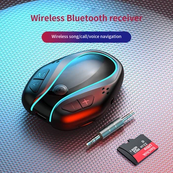 GR07 Bluetooth-kompatibilis Vevő Autó kihangosító Hívás Audio Erősítő 3,5 mm-es AUX Átalakító