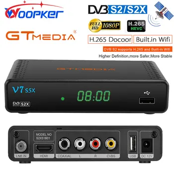 GTMEDIA Műholdas TV-Vevő DVB-S/S2/S2X H .265(8bit) Mgcamd CS / ELÉRHETŐ Biss Kulcs USB-s Wifi Dongle PK V7 S5X Scart Port AV Port