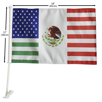 Gyors Szállítás 100% Poliészter USA-ban az Amerikai-Mexikói Barátság Autó Zászlók