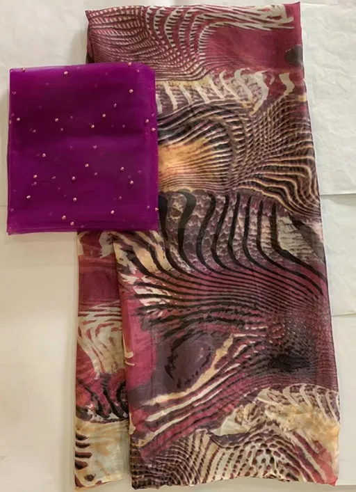 Gyönyörű tiszta selyem szövet afrikai francia csipke gyöngyökkel selyem szatén szövet 2+5yards nigériai csipke szövet ruha LXE-A52
