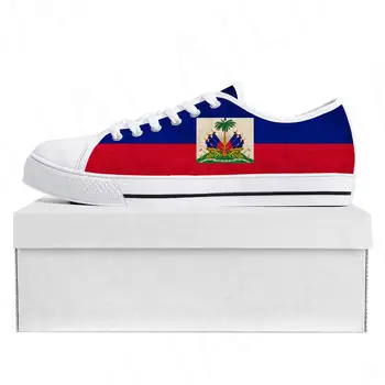 Haiti Zászló Alacsony Magas Minőségű Cipők, Férfi Ruházat Női Tinédzser Vászon Tornacipő Haiti Prode Alkalmi Pár Cipő Egyedi Cipő