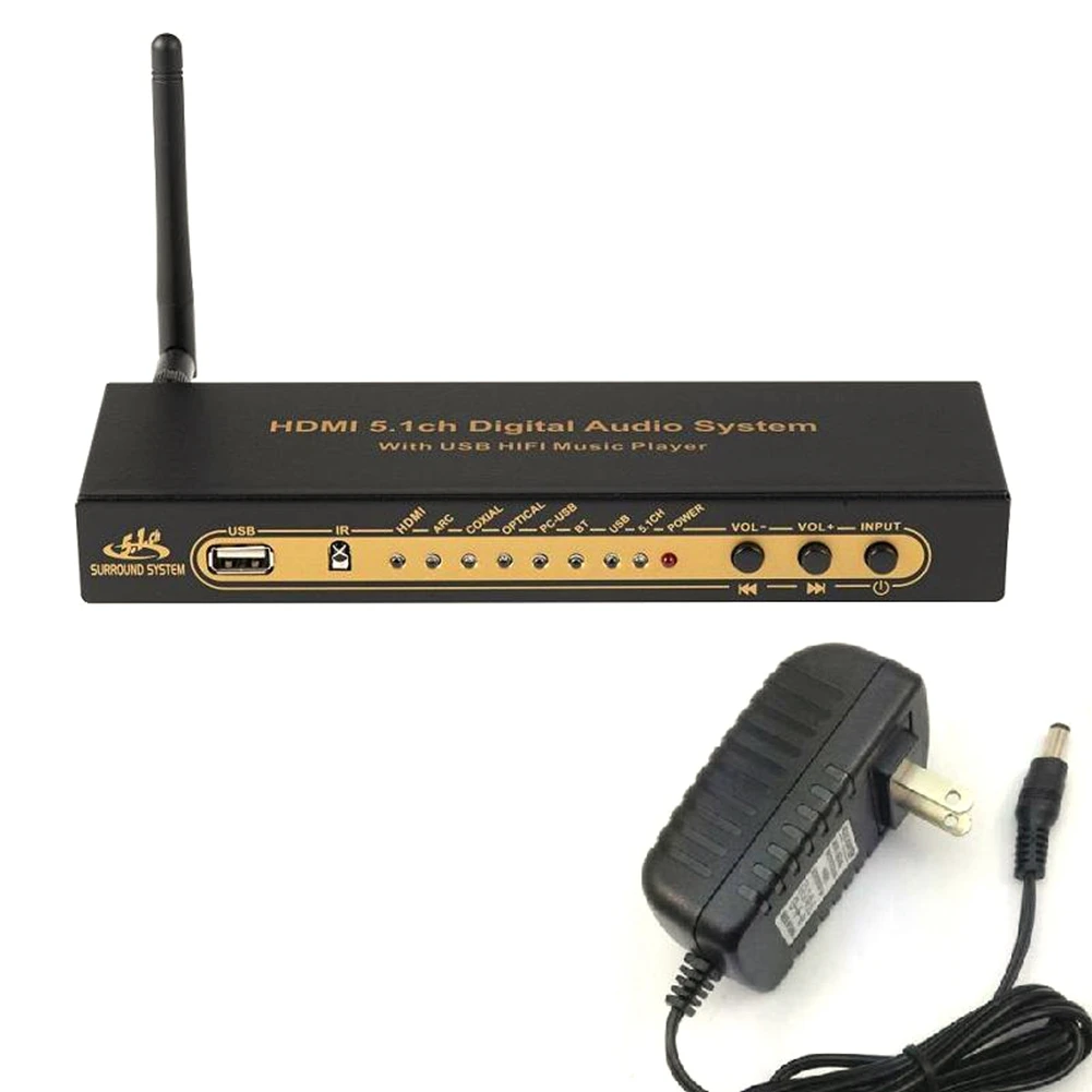 HD851BT DTS AC3 5.1 Audio Converter Dekóder HDMI Extractor 4K ARC SPDIF Coxial Optikai Elosztó Bluetooth-US Plug0