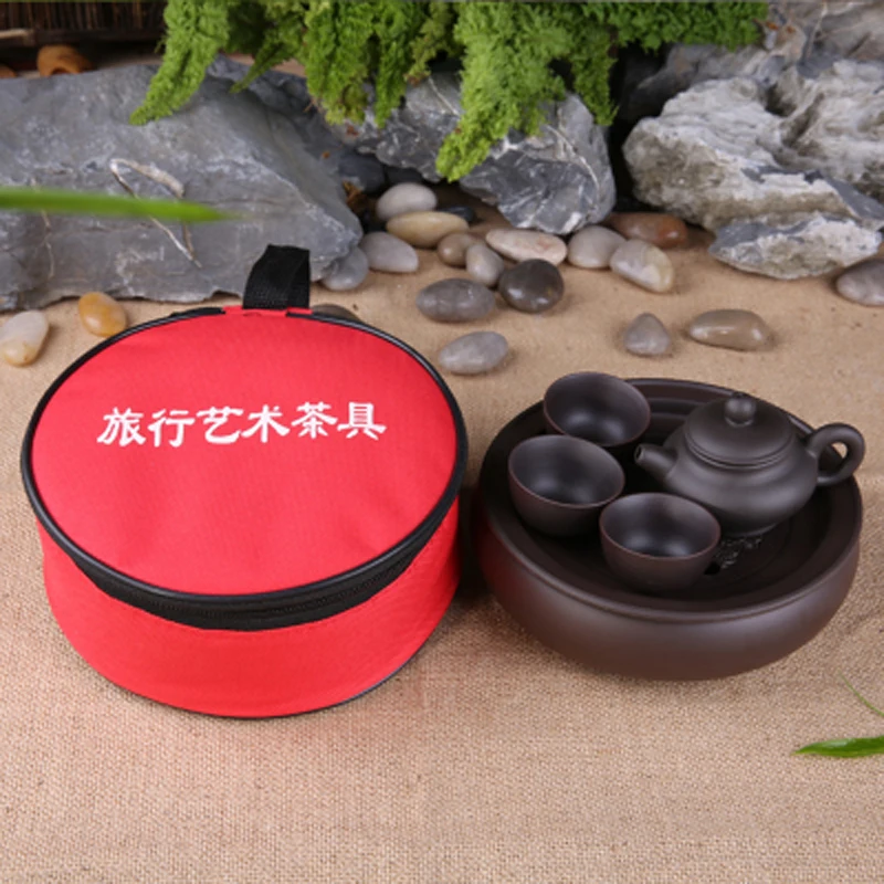 Hordozható Kínai Kongfu Lila agyag Teás Készlet Utazási zisha Kerámia Porcelán Tea Ware a Porcelán Teáskanna Öltöny4