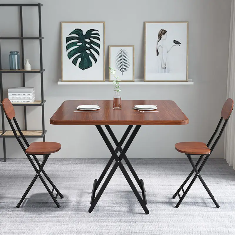 Hordozható Összecsukható Asztal Modern, Egyszerű, Nappali, Ebédlő Asztalt Bútor, Tömör Fa Étterem, Konyha Asztal Összecsukható Szék1