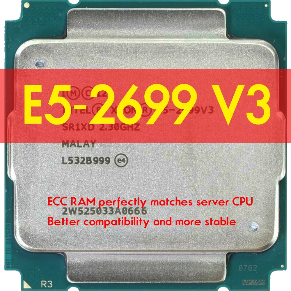 HUANANZHI F8 X99 Alaplap Szett E5 2699 V3 PROCESSZOR Processzor 64G(4*16) DDR4 ECC RAM Memória LGA 2011-3 Kit M. 2 NVME ATX2