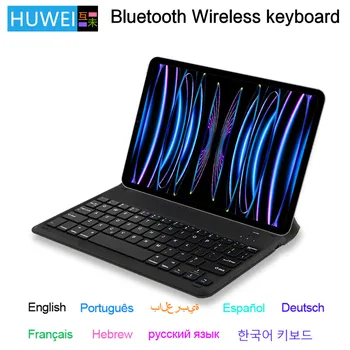HUWEI Bluetooth Billentyűzet Állvány Tablet Android iOS Windows Vezeték nélküli Billentyűzet Hordozható Mini keyboard For iPad Telefon