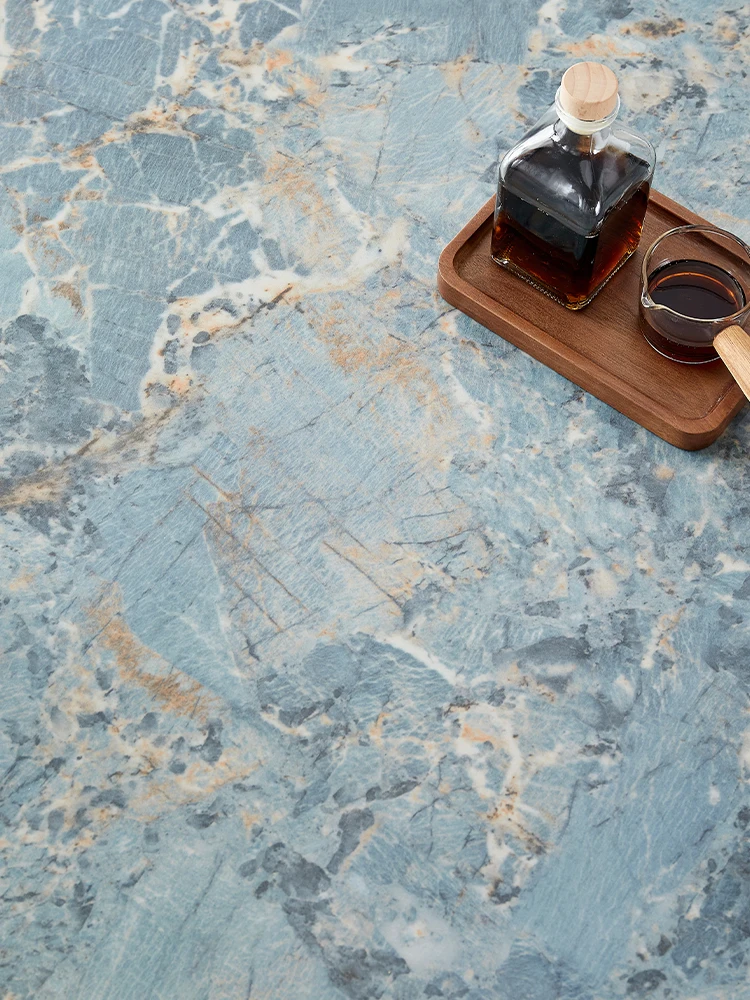 Háztartási modern, egyszerű, könnyű olasz luxus minimalista tömör fa tea asztal zafír kék rock lemez tea asztal4