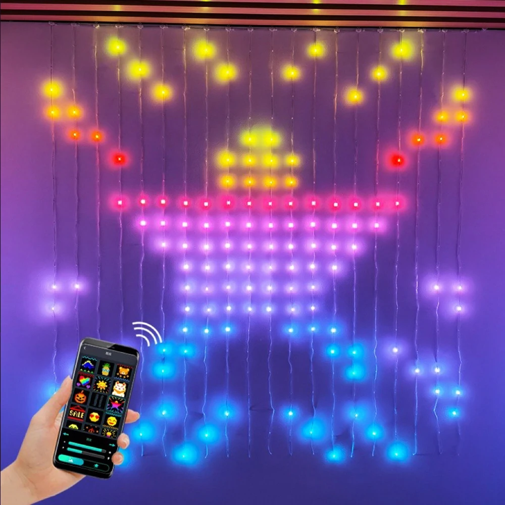 Intelligens Programozható Pixel LED Szalag Bluetooth Alkalmazás WS2812 RGBIC Neon Kijelző Alá DIY Szöveg Minta Függöny Karácsonyi Dekoráció0