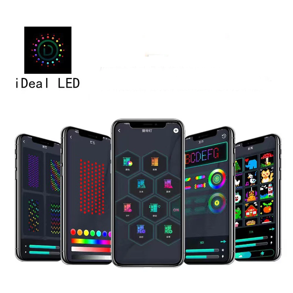 Intelligens Programozható Pixel LED Szalag Bluetooth Alkalmazás WS2812 RGBIC Neon Kijelző Alá DIY Szöveg Minta Függöny Karácsonyi Dekoráció3