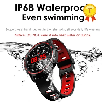 IP68 Vízálló Sport, úszás Intelligens Karóra Férfi Lépésszámláló pulzusszám, Vérnyomás, EKG PPG Monitor Okos zenekar iphone android