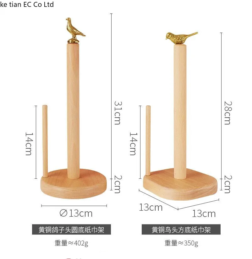 Japán bükk réz kar papírtörölközőt jogosultja konyha tömörfa függőleges tároló állvány roll papír tartó asztali dekoráció5
