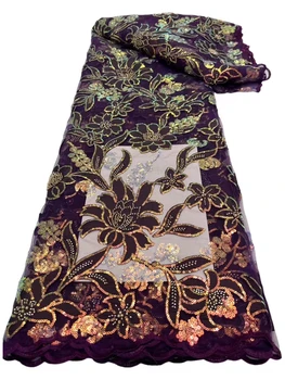Jól gyöngy cső sequin hímzéssel anyag, kiváló minőségű hímzett csipke cheongsam ruhák ruhák, 5 méter