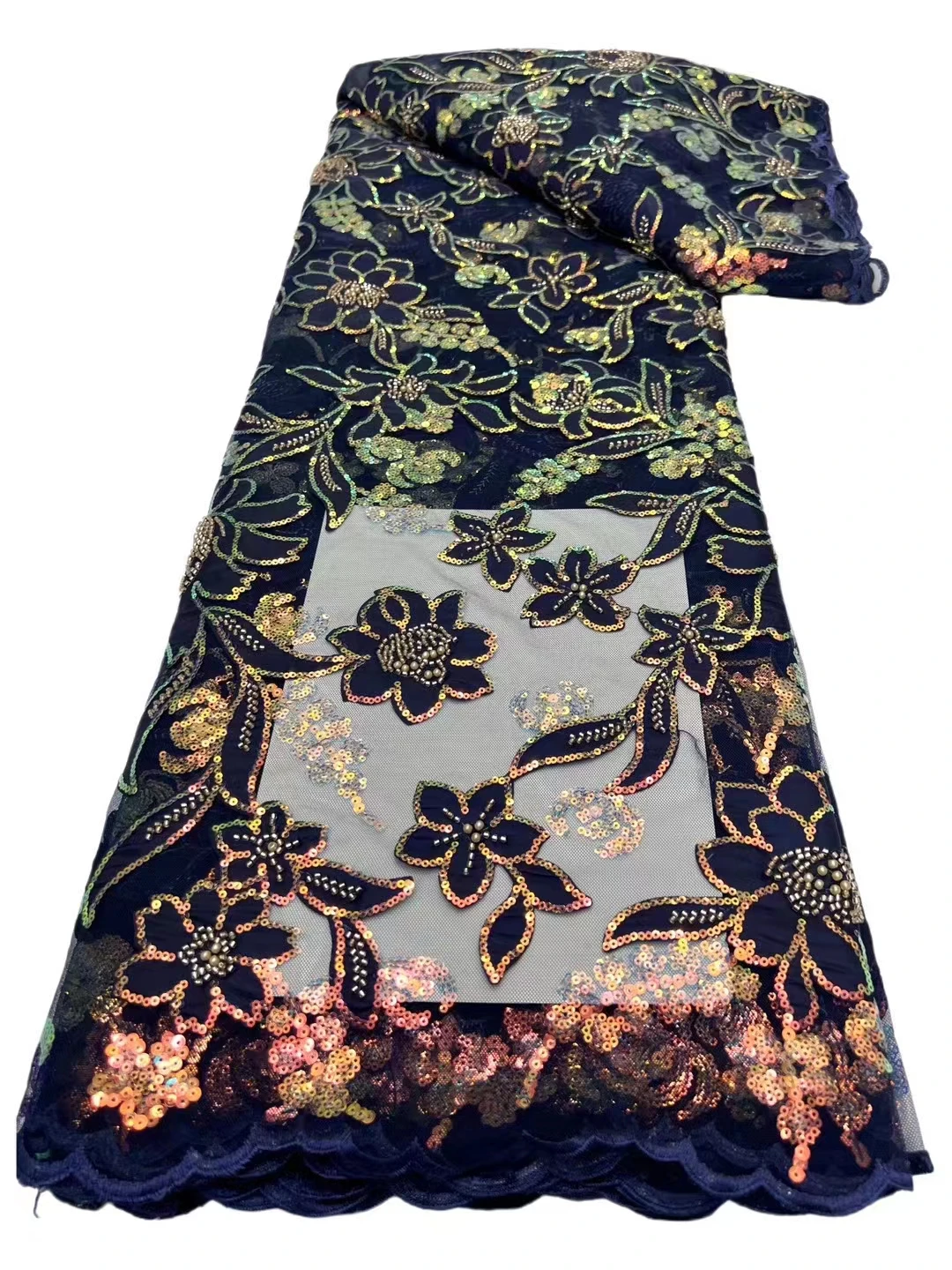 Jól gyöngy cső sequin hímzéssel anyag, kiváló minőségű hímzett csipke cheongsam ruhák ruhák, 5 méter2