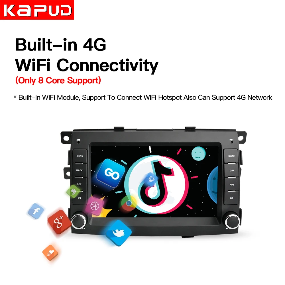 Kapud 7' autórádió Android 11 GPS CarPlay AUTO Kia Sorento 2 XM 2009 2010 2011 2012 8 Core DSP WiFi 4G SWC BT 2 Din1