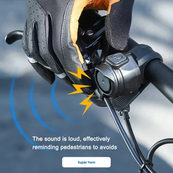 Kerékpár Elektromos Csengő 80dB Elektromos Kerékpár Horn Kerékpár Kormány Bell Motor Hangos vészharangot USB Újratölthető Kerékpározás Tartozékok