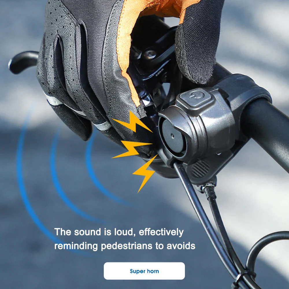 Kerékpár Elektromos Csengő 80dB Elektromos Kerékpár Horn Kerékpár Kormány Bell Motor Hangos vészharangot USB Újratölthető Kerékpározás Tartozékok0
