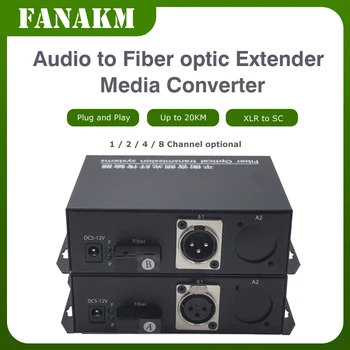 Kiegyensúlyozott Audio Optikai Extender Media Converter 1 Csatorna, XLR szimmetrikus Át a Hangot Optikai Adó-Vevő készülék