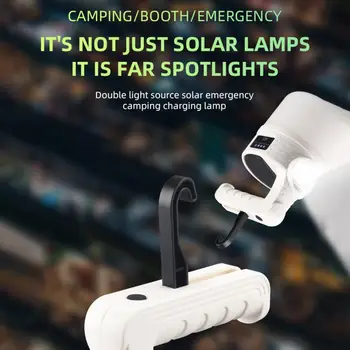 Kiváló Napelemes USB Töltés Kézi BBQ Kemping Lámpa Kemping Lámpa Újratölthető, Nagy Fényerő