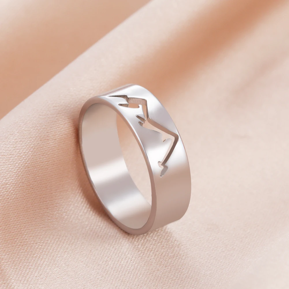 Kkjoy Gyűrűk Nők Rozsdamentes Acél Élet Fája Hullám Levelet Üreges Gyűrű Geometriai Egyszerű Vágás Trendi Ékszerek Évfordulós Ajándékokat2