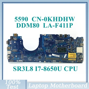 KN-0KHDHW 0KHDHW KHDHW A SR3L8 I7-8650U CPU, Alaplap DDM80 LA-F411P A DELL 5590 Laptop Alaplap 100% Teljesen Jól Működik