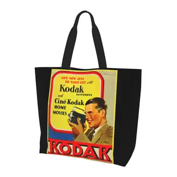 Kodak Korea Retro Harajuku kodak-filmet Női válltáska 40X50cm táska Bevásárló táska Kényelmes Utazáshoz Könyv Egyedi Logó