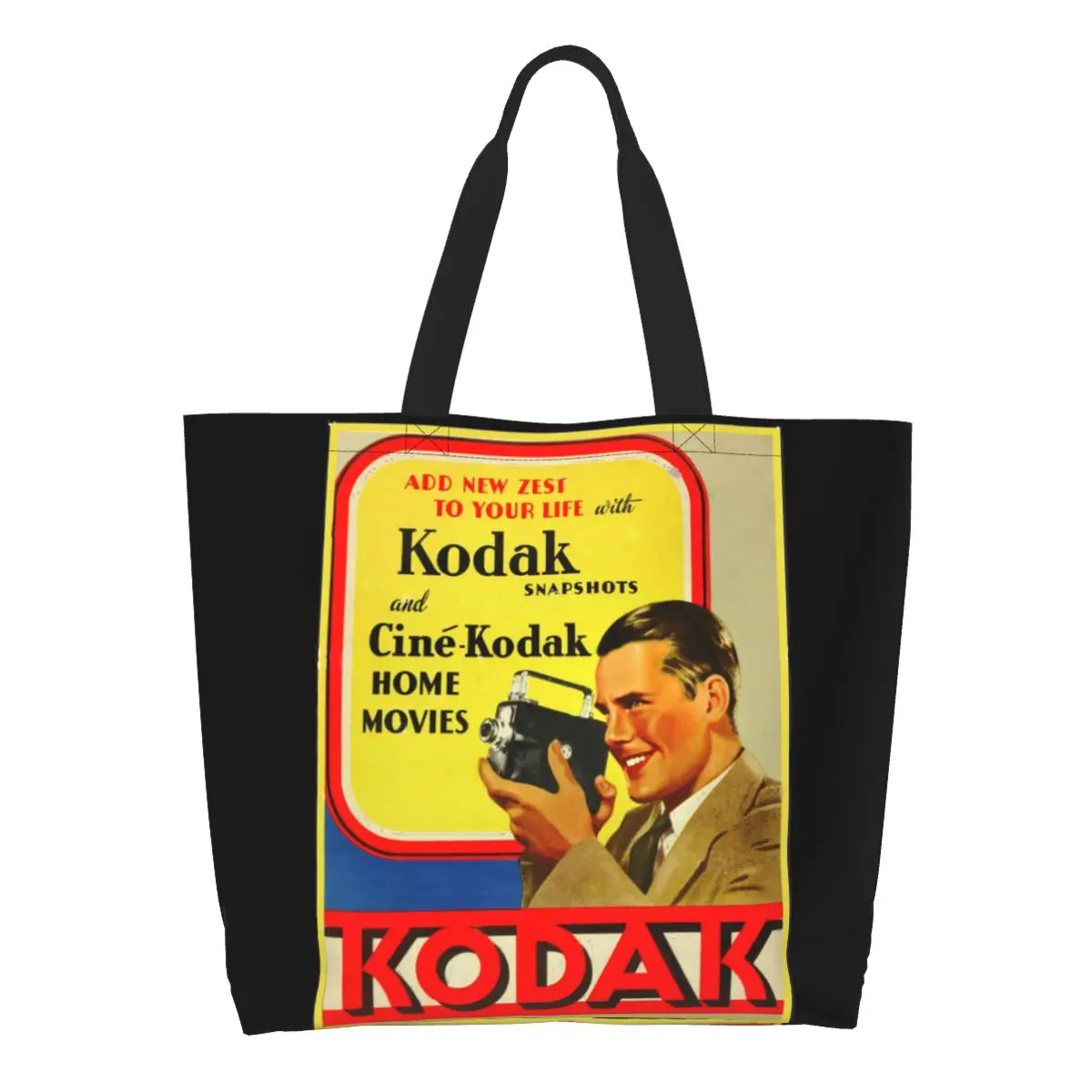 Kodak Korea Retro Harajuku kodak-filmet Női válltáska 40X50cm táska Bevásárló táska Kényelmes Utazáshoz Könyv Egyedi Logó1