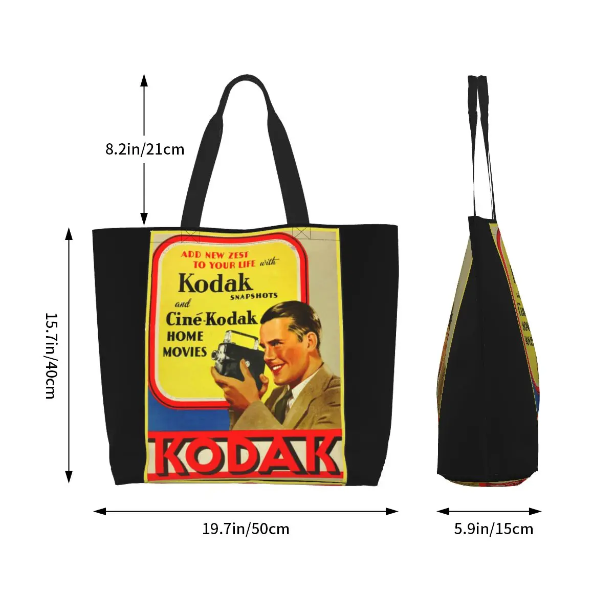 Kodak Korea Retro Harajuku kodak-filmet Női válltáska 40X50cm táska Bevásárló táska Kényelmes Utazáshoz Könyv Egyedi Logó5