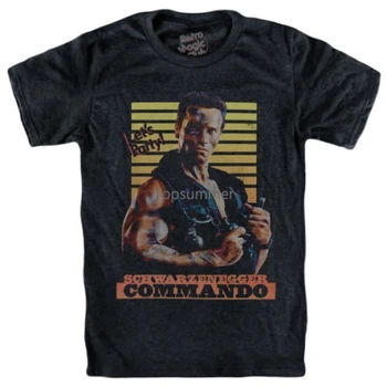 Kommandós T-Shirt Arnold Schwarzenegger 1985 Alyssa Milano Terminátor Ragadozó Férfi Póló Divat