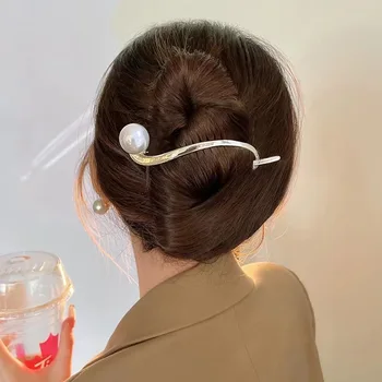 Koreai Fém Pillangó Gyöngy Haj Klipek Hajtűket Új Édes Lófarok Klip Hajcsat HairgripsWomen Haj, Ékszerek Accessorie