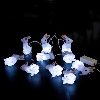 Kreatív Fehér Nyúl Wire Dekorációs Fények 10 Állati LED Party Fények Party Fények Fesztivál Fény Modellezés Lámpa, Lámpák String