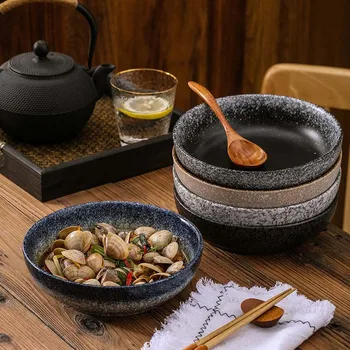 Kreatív Japán stílusú kerámia edények, mély edények, háztartási ételeket, a leves ételek, elmélyítése, valamint heightening, retro stílus resta