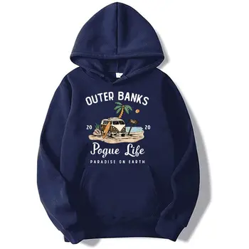 Külső Bankok Kapucnis Pulóver Harajuku Vintage 90-es évek Obx Pullovers Pulóver Hip-Hop Pogue Élet Kapucnis Unisex Outerbanks Kabát