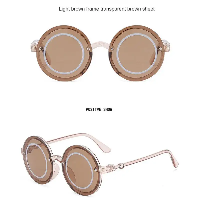 Kültéri UV Védelem Napszemüveg Gyermekek Fél Dekoratív Szemüveg Kerek Keret Védi a Szemét Utazási Árnyalatok Fiúk Lányok Szemüveg4