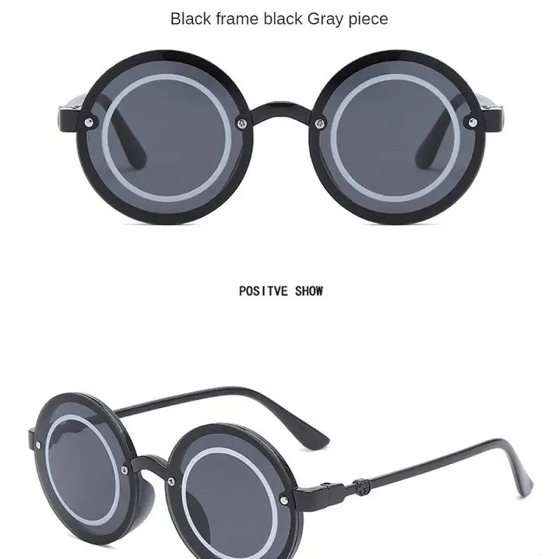 Kültéri UV Védelem Napszemüveg Gyermekek Fél Dekoratív Szemüveg Kerek Keret Védi a Szemét Utazási Árnyalatok Fiúk Lányok Szemüveg5