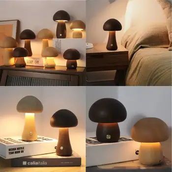 LED-es Éjszakai Fény Hangulat Fény Érintse meg a Kapcsolót Aranyos Gomba Éjjeli Lámpa Állítható USB Kapcsolatot Dekoratív Lámpa