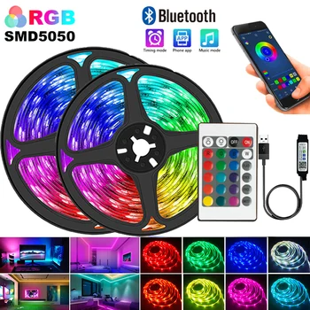 LED Szalag Világítás RGB Bluetooth ALKALMAZÁS, Vezérlés SMD5050 Rugalmas 1-30M Lámpa, Szalag, Szalag, TV Szoba, Háttérvilágítás, Dekoráció, Dióda Szalag