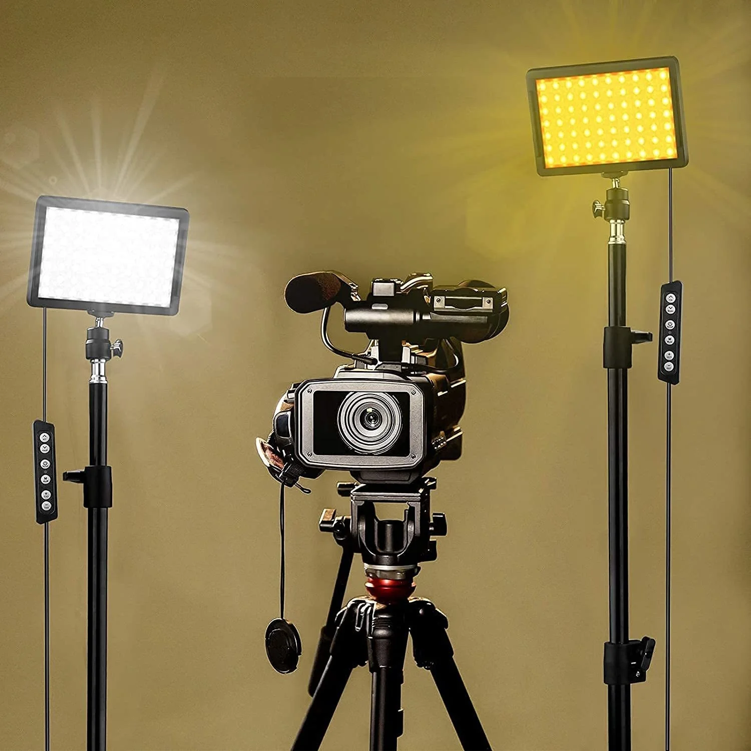 Led Video Lámpa Kamera a Fotózás Világítás Szett állvánnyal Állvány 4 Szín RGB Szűrők Forgatás Streaming Stúdió Felvétel4