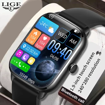 LIGE 2023 Smartwatch 1.9 hüvelyk Teljes Képernyő Bluetooth Hívja pulzusszám Aludni Monitor 100+ Sport Modellek Intelligens Karóra Férfiaknak a Nők