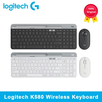 Logitech K580 Vezeték nélküli Billentyűzet Eredeti Multi-Eszköz 2.4 G, Bluetooth Egyesítő a Kettős Mód Hordozható PC Tablet Telefon клавиатура