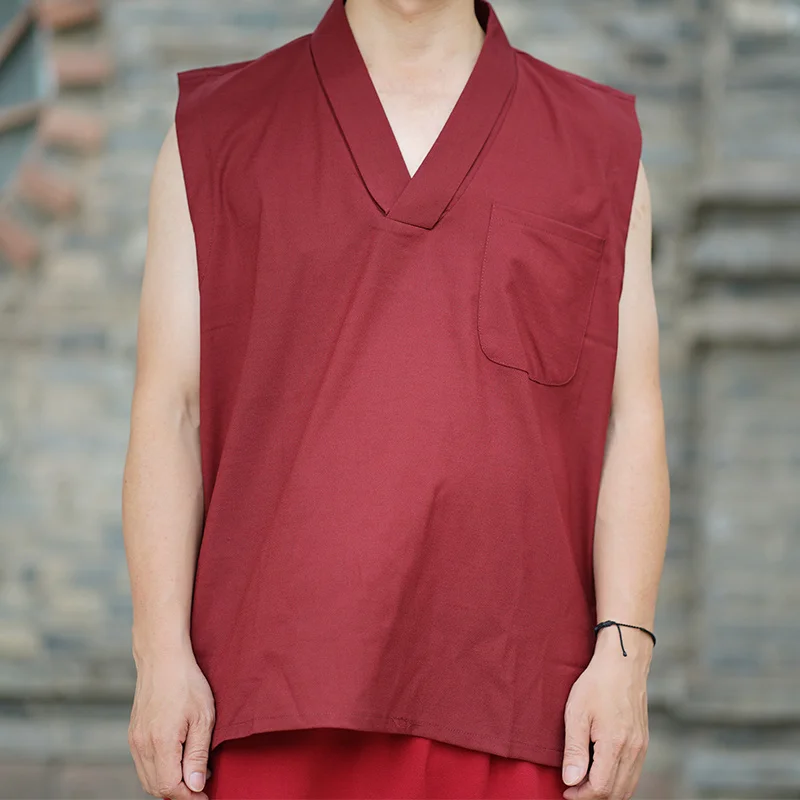 Láma szerzetes ruhát lélegző nyári rövid ujjú mellény vékony Tibeti szerzetes ruhát Tibeti Buddhista szerzetes ruhát Dongga1
