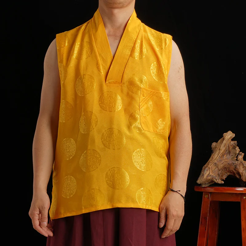 Láma szerzetes ruhát lélegző nyári rövid ujjú mellény vékony Tibeti szerzetes ruhát Tibeti Buddhista szerzetes ruhát Dongga2