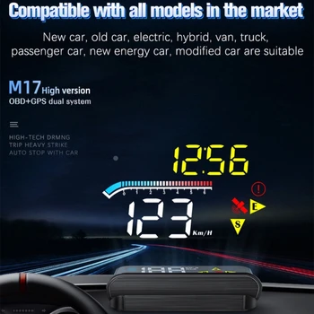 M17 Univerzális GPS HUD Head Up Display LED Sebességmérő Smart-Digitális Vezetés fordulatszám-túllépés Riasztás Emlékeztető, Autó Tartozékok