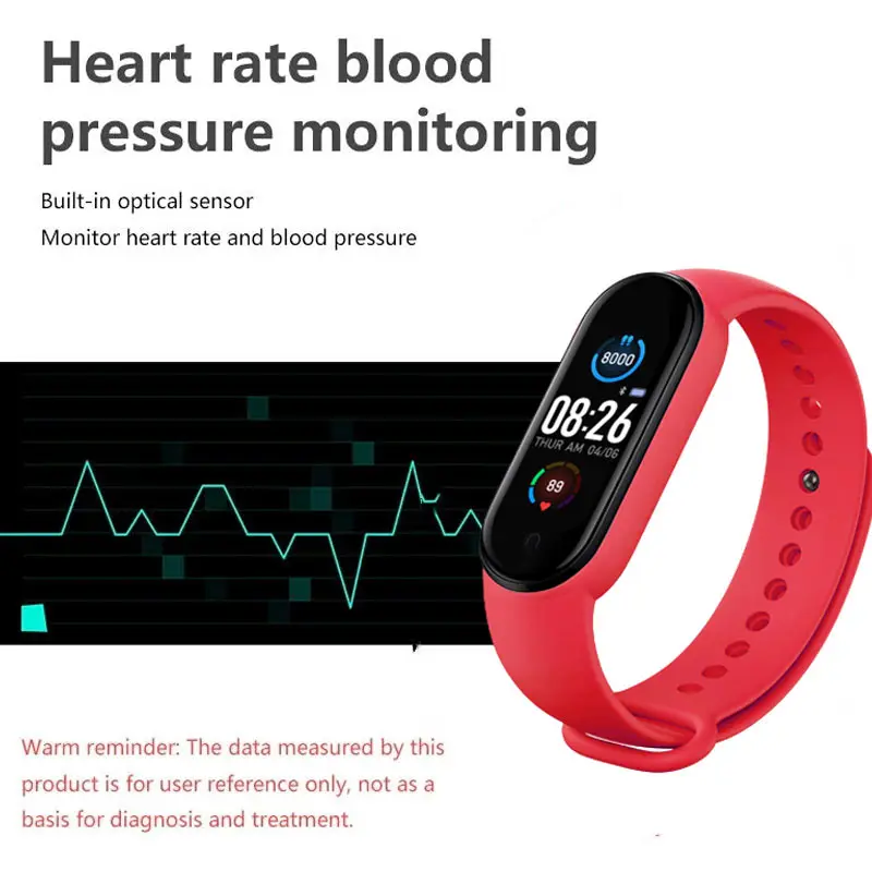 M5 Intelligens Karóra Férfi Női pulzusmérő Vérnyomás Fitness Tracker Smartwatch Zenekar 5 Sport Karóra IOS-Android1