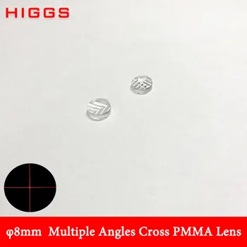 Magas minőségű Átmérő 8 mm-es Kereszt lencse Multi-angle kiválasztása PMMA Akril Műanyag lencse lézeres szinten modul DIY testre szabható,