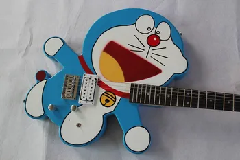 Magas színvonalú, személyre szabott kék 6 húros elektromos gitár, fehér pont berakás, szép macska pickup elektromos gitár