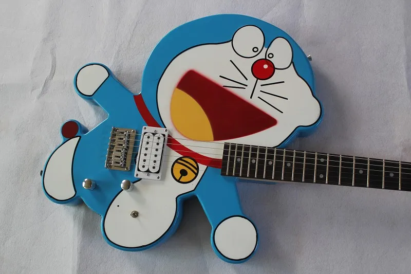 Magas színvonalú, személyre szabott kék 6 húros elektromos gitár, fehér pont berakás, szép macska pickup elektromos gitár0