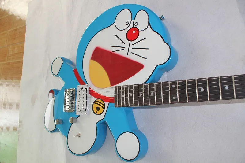 Magas színvonalú, személyre szabott kék 6 húros elektromos gitár, fehér pont berakás, szép macska pickup elektromos gitár1
