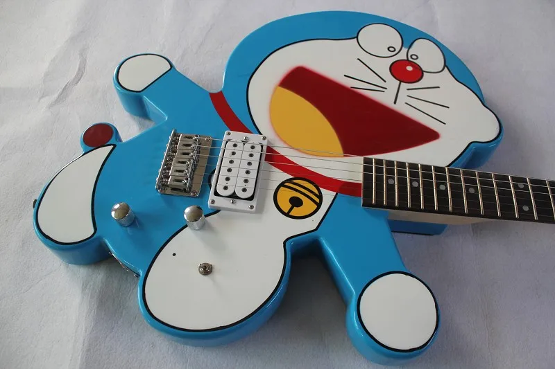 Magas színvonalú, személyre szabott kék 6 húros elektromos gitár, fehér pont berakás, szép macska pickup elektromos gitár2