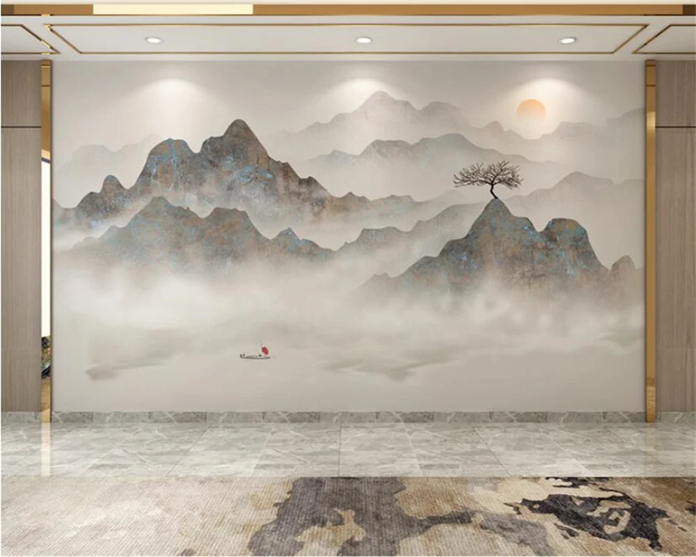 Milofi új Kínai tájképfestészet háttérkép, TV háttérképet, film falfestmény, nappali háttérkép, kanapé wallpap0