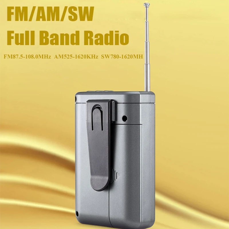 Mini AM /FM /SW Rádió Hordozható Hangszóró, MP3 Lejátszó Fejhallgató-csatlakozó Támogatja az USB TF Kártya Játék Pocket Rádiók3